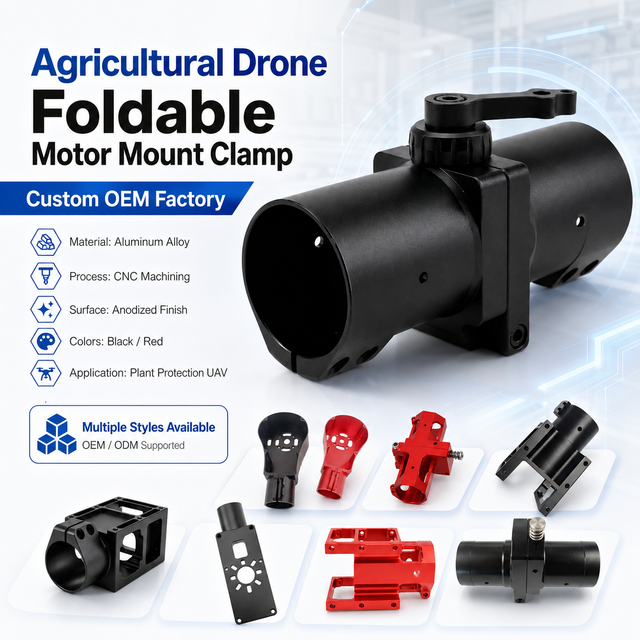 CNC Machined Aluminum Alloy Motor Mount Base for Agricultural Spraying Drone 16mm-35mm Tube Arm UAV Parts