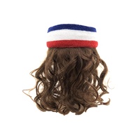 Benutzer definiertes Logo Lustige Geschenk idee Männer Mode Meer äsche Stirnband Perücke Frisur Schwarze Perücke für Deutschland Fans