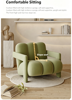 Fauteuil individuel design style crème, fauteuil d'appoint paresseux irrégulier minimaliste moderne très tendance