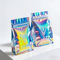 Sacs d'emballage pour café avec impression en héliogravure personnalisée, scellage à huit côtés, valve, fermeture éclair holographique laser, sachets de café à fermeture éclair