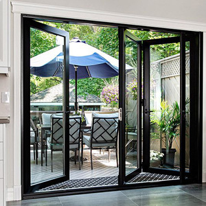 <span class=keywords><strong>Porte</strong></span> pliante de balcon en aluminium au design moderne, accordéon pliable, patio coulissant en verre avec moustiquaire en acier inoxydable - Product Image 2