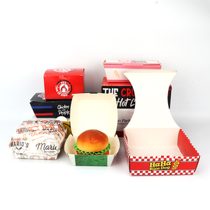 Al por mayor desechable personalizado protección del medio ambiente embalaje de alimentos pollo frito patatas fritas hamburguesa caja a prueba de aceite - Product Image 1