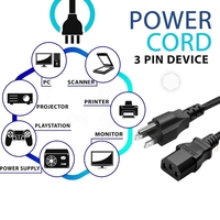 Cable de Alimentación de 120V con Clavija Estadounidense de 3 Pines - Cable de Extensión con Conector IEC C13 para Equipos de Red y Servidores, Certificado UL