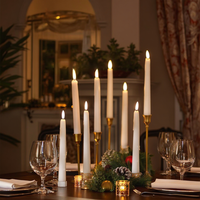 Bougies LED coniques sans flamme en cire véritable avec télécommande et minuterie, à piles, effet vacillant, sans fumée, bougies LED en forme de pilier