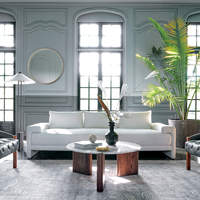 Accueil Hôtel Meubles Design moderne Crème Blanc Tissu Canapé Ensemble Meubles Salon Love Seat Canapé