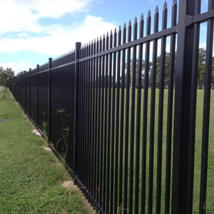 Black Galvanized Steel Security Fence Panel Wrought <b>Iron</b> Outdoor Garden Yard Fence Customizable - Product Image 6