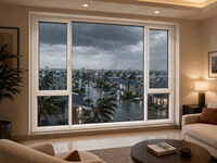 Ventana Abatible y Giratoria de Aluminio con Aislamiento Acústico y Térmico, Doble Acristalamiento Low-E, Ventana de Seguridad Residencial