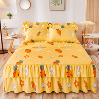 Ensemble de jupe de lit élastique en tricot épais pour lit King Queen, 200TC, garnissage en polyester écologique, style uni