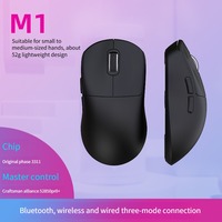 [OEM/ODM] M1 souris léger 52g PAW3311 capteur 12000DPI 1000hz sans fil tri-mode 2.4G/BT/souris filaire moules personnalisés