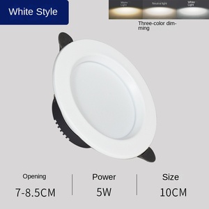 Foco empotrable LED antideslumbrante tricolor comercial de 7W, foco ajustable para techos de casas u hoteles, potencia de 15W - Product Image 4