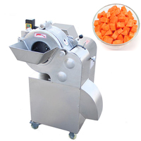Commerciële roestvrijstalen 304 groente- en fruit snijmachine, aardappel-, tomaat- en mango-kubus snijmachine
