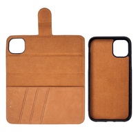 Détachable 2in1 en cuir véritable EMF Anti-rayonnement étui de protection avec fente pour carte étui livre portefeuille pour iPhone 11/1213 étui de téléphone