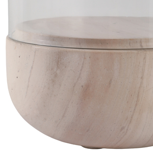 Glass <b>Candle</b> <b>Hurricane</b> With Marble Base For Home Decor Table Centerpiece Living Room Display - Product Image 5
