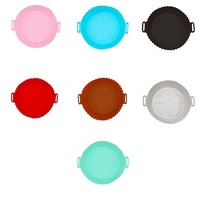 Revêtement personnalisé en silicone de qualité alimentaire pour friteuse 8 pouces réutilisable facile à laver revêtement antiadhésif pour poêle doublures pour friteuse à air