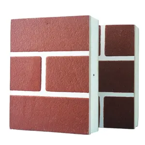 E.P Brand 75MM 300MM Lightweight Colored Brick Fireproof Fiber Cement Board Aluminum Eps Polystyrene Sandwich Panel Wall Install