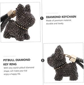 Portachiavi con Ciondolo a Forma di Bulldog con Strass, Portachiavi Auto di Alta Qualità, Nuovo Arrivo, Portachiavi <span class=keywords><strong>in</strong></span> Cristallo, <span class=keywords><strong>Regalo</strong></span> alla Moda - Product Image 4