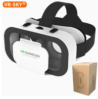 Lunettes VR G05 MINI, films 3D IMAX, lunettes de réalité virtuelle, casque VR Google Cardboard Box pour écran de 4,5 à 6 pouces, prise en charge du joystick de jeu