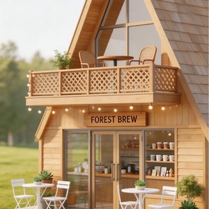 Cabane mobile créative en bois rustique avec toit triangulaire, verre trempé, structure de loisirs écologique, véranda - Product Image 3