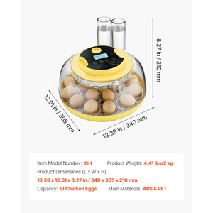 USA Warehouse 2026 <b>Hot</b> Sale Large <b>18</b> Egg Incubator FDQ Model PP Cover MQ Brand Precise Temperature Control Intelligent Humidity - Product Image 2
