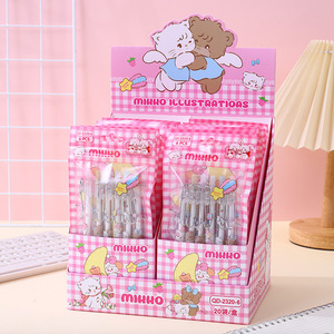 MK072 Vente en gros – Stylos gel Mikko mignons, 2 styles – Papeterie étudiante Kawaii – Série Mikko – Stylos neutres pour bureau et étudiants - Product Image 4