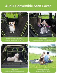 Fundas Impermeables 4 en 1 para Asientos Traseros de Coche para Perros, Hamaca Antiarañazos con Ventana de Malla, Fundas Protectoras para Asientos de Coche para Mascotas - Product Image 5