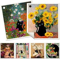 Serviettes de cuisine en microfibre à motif de chat noir décoratif, multi-designs, peinture artistique, absorbantes, séchage rapide, torchon à vaisselle