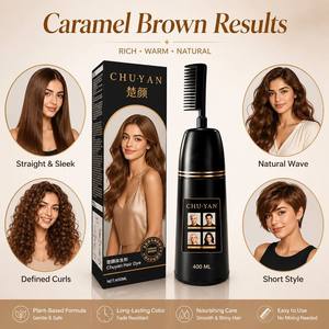 CHU·YAN 60ML ยาย้อมผมแบบพกพา - หวีในตัวขนาดพกพาสำหรับการเติมสีผมอย่างรวดเร็วได้ทุกที่ - Product Image 1