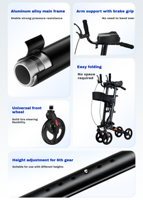 Đi Bộ rollator Walker di động hỗ trợ người khuyết tật cho người cao tuổi người cao niên Sản phẩm thiết bị bánh xe Ghế Mimi hướng dẫn Trọng lượng nhẹ - Product Image 4