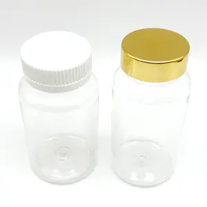 التغذية المكملات التعبئة الحاويات الطب الحيوانات الأليفة كبسولة وعاء من البلاستيك/زجاجات مع غطاء أسود
