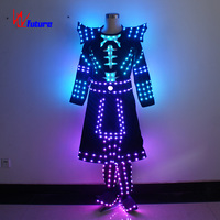 Costume d'armure de guerrier pour homme, robe lumineuse complète personnalisée pour scène, danse, boîte de nuit, rave, fête, festival, performance