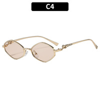 Lunettes de soleil hexagonales tendance pour femmes, style punk, monture métallique de luxe, protection UV400, design vintage classique et élégant