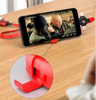 Câble de charge rétractable en forme de croix 3 en 1, charge rapide avec support de lanière, rangement facile, synchronisation des données universelle, logo personnalisé