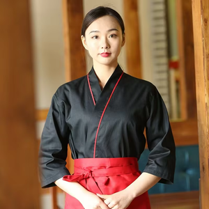 Chaquetas de Uniforme de Chef Kimono con Logotipo Personalizado para Restaurante Japonés de Sushi, Manga 3/4, Gran Venta - Product Image 1