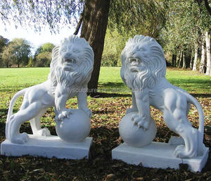 Scultura di <span class=keywords><strong>Leone</strong></span> in Cammino a Grandezza Naturale in Marmo <span class=keywords><strong>Rosso</strong></span> per Ornamento di Cancelli - Product Image 5