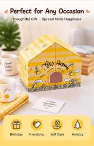 Boîte à bijoux avec motif d'abeille mignon, grand tiroir, compartiments latéraux, impression de message personnalisée, options de couleur - Product Image 5