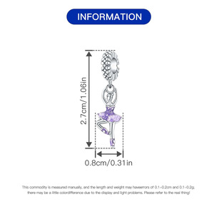 Pendentif danseuse de style nouveau en cuivre blanc, design original, unique et haut de gamme, perles accessoires pour bracelet DIY - Product Image 3