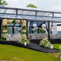 Tente de réception de luxe en aluminium noir pour événements, jardins et orangeries