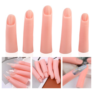 Doigts d'entraînement en <span class=keywords><strong>silicone</strong></span> pour la manucure, modèles de doigts interchangeables magnétiques, kit d'embouts d'ongles détachables pour la vente en gros de produits de nail art - Product Image 1
