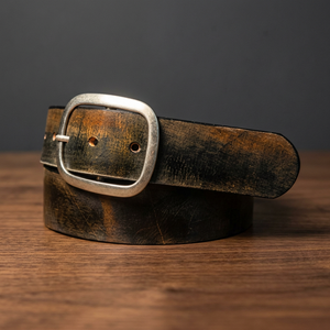 BS INTERNATIONAL Vintage Style <b>Cow</b> Hide Leather Pin Buckle Belt Men's Customizable Designs Durable Waterproof Eco-Friendly Belt - Product Image 2