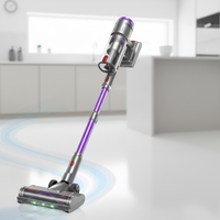Aspirateur Balai Sans Fil Pliable, Puissance d'Aspiration 60KPa, Autonomie 80 Min, Filtration HEPA, Idéal Cheveux d'Animaux et Tapis