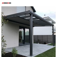 Toit à persiennes entièrement automatique Pergola étanche Aluminium MDF Rétractable Flip Moderne Extérieur Four Seasons Setup