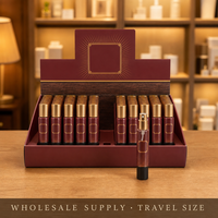 Flacons de parfum vides format voyage 35 ml, 480 pièces, boîte de présentation noire, atomiseur rechargeable, vente en gros, logo personnalisé