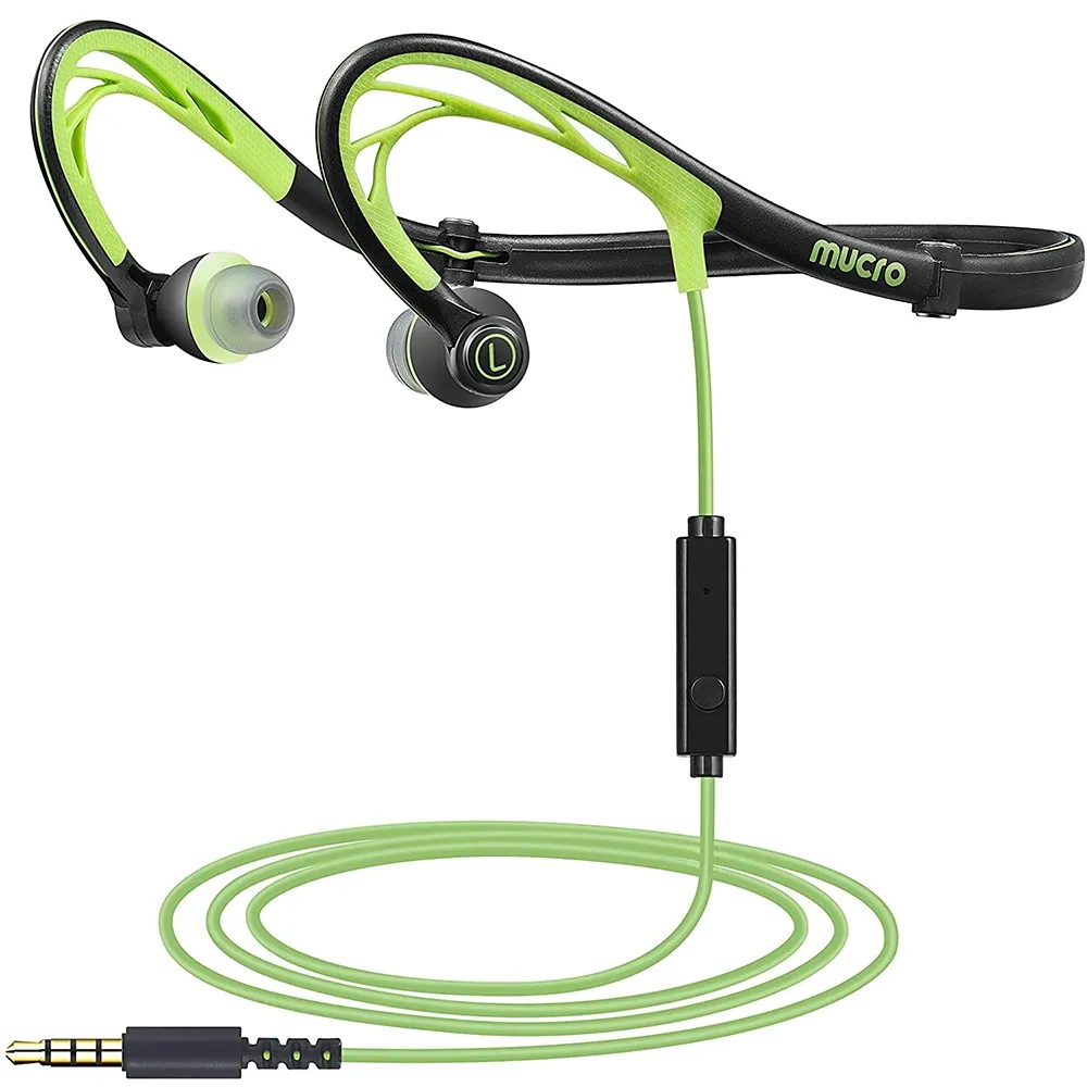 Mucro-Auriculares deportivos para correr, manos libres, para videojuegos, estéreo, con cable