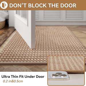 Tapis de bain rectangulaire en chenille tissée, antidérapant, absorbant, en fibre de polyester, design minimaliste, tapis de sol pour salle de bain - Product Image 4