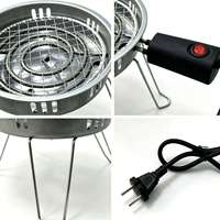 Brûleur de charbon de chicha électrique portable simple en métal avec grille ronde et support trépied pour fumer