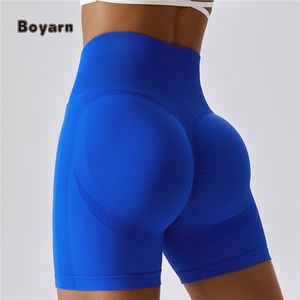 Boyarn Ropa Deportiva Mujer Pantalones Cortos Deportivos de Alta Calidad con Logotipo Personalizado, Pantalones Cortos de Ciclismo para Mujer, de Nailon, para Correr, Sin Costuras, de Secado Rápido - Product Image 3