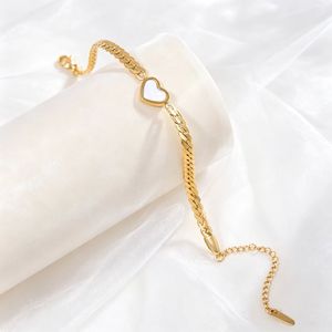 Pulsera de Corazón al por Mayor de Fábrica <span class=keywords><strong>para</strong></span> Mujer, Joyería de Moda de Lujo Minimalista, Diseño Exclusivo, <span class=keywords><strong>Accesorios</strong></span> de Acero Inoxidable - Product Image 2