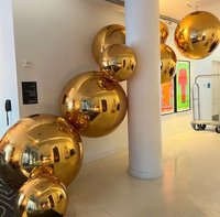 2024 boule de miroir gonflable suspendue ballon miroir sphère de miroir géant pour la décoration boule d'or scellée grande boule brillante