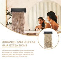 ARLANY Support mural personnalisé en acier inoxydable pour extensions de cheveux, présentoir et rangement pour perruques et postiches de salon