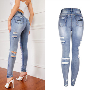 Produttore di pantaloni Casual da <span class=keywords><strong>donna</strong></span> <span class=keywords><strong>donna</strong></span> a vita alta con acqua sottile e Jeans da <span class=keywords><strong>donna</strong></span> - Product Image 6